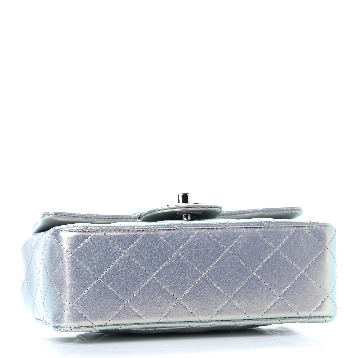 Chanel Iridescent Calfskin Quilted Mini Rectangular Flap Light Blue 4 of 11