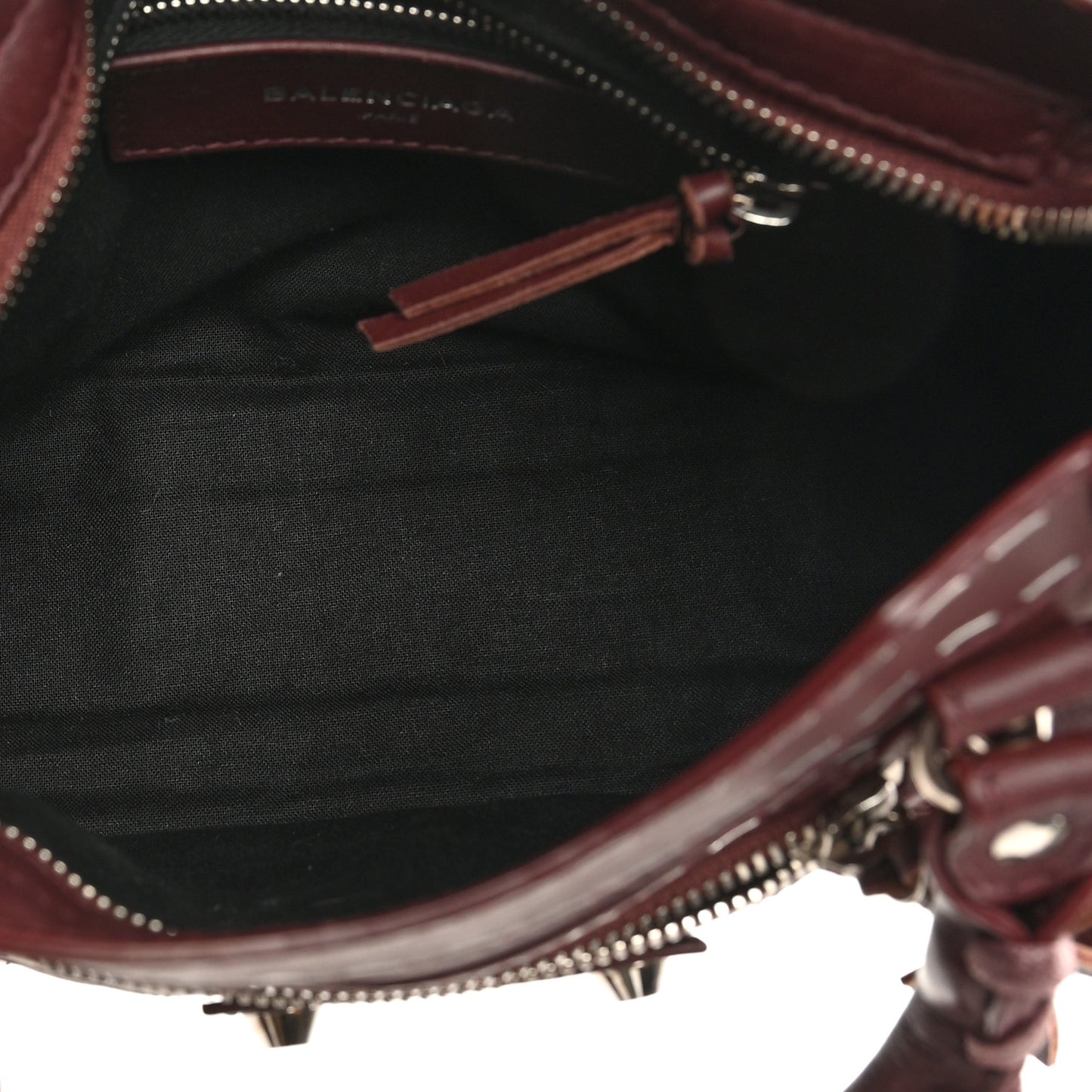 Calfskin Topstitch Classic Silver Hardware Mini City Rouge Lie De Vin