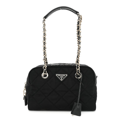 Prada Nylon Tessuto Impuntu Quilted Shoulder Bag Black 1 of 12