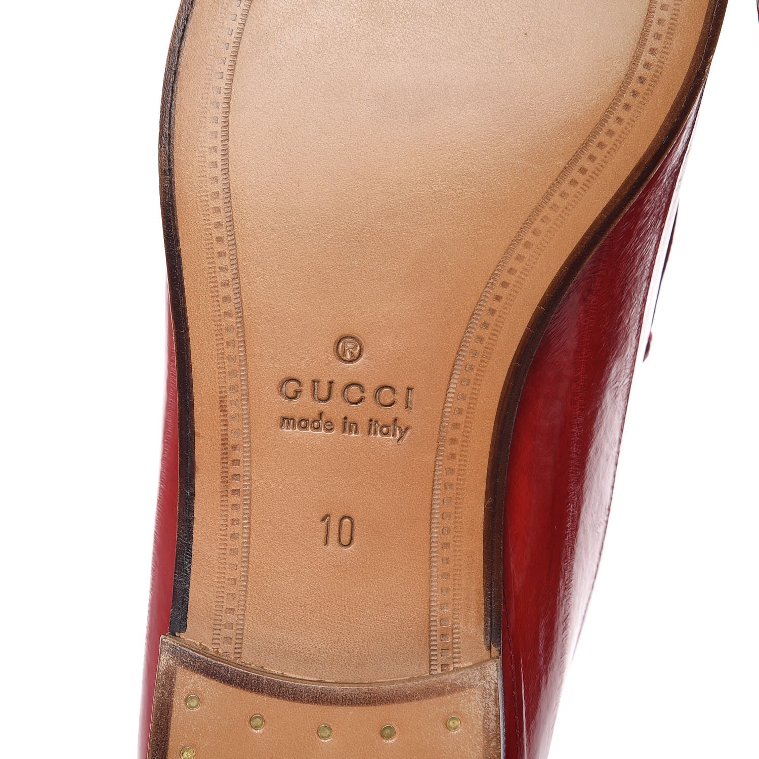 Gucci Eel Mens Brixton Horsebit Loafers 10 Vulcanic Red 6 of 9