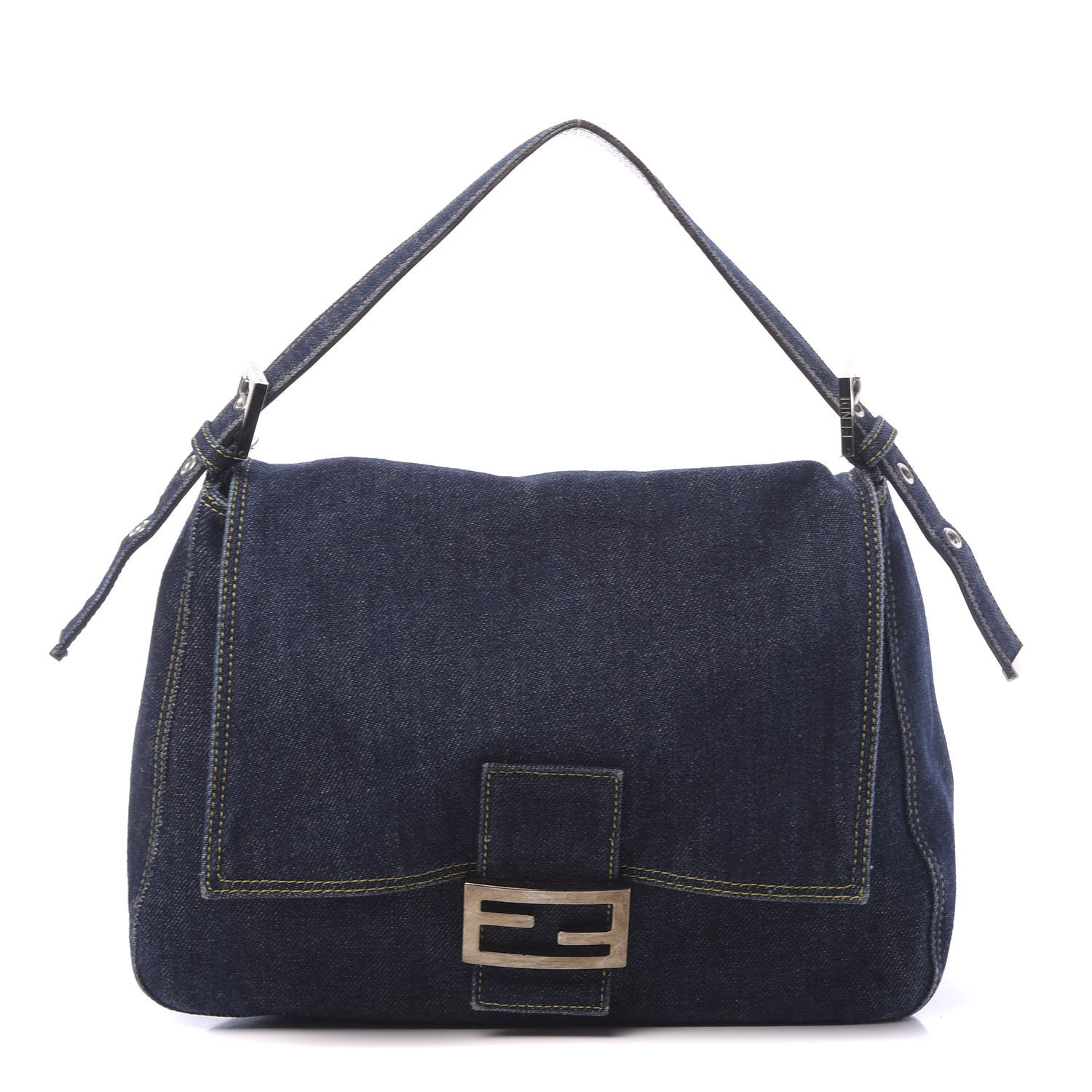Fendi Denim Mama Baguette Blue 1 of 16