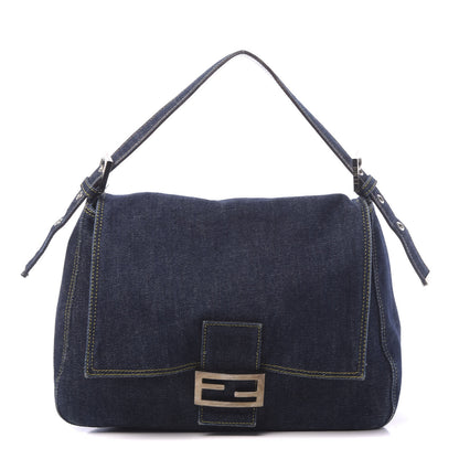 Fendi Denim Mama Baguette Blue 1 of 16