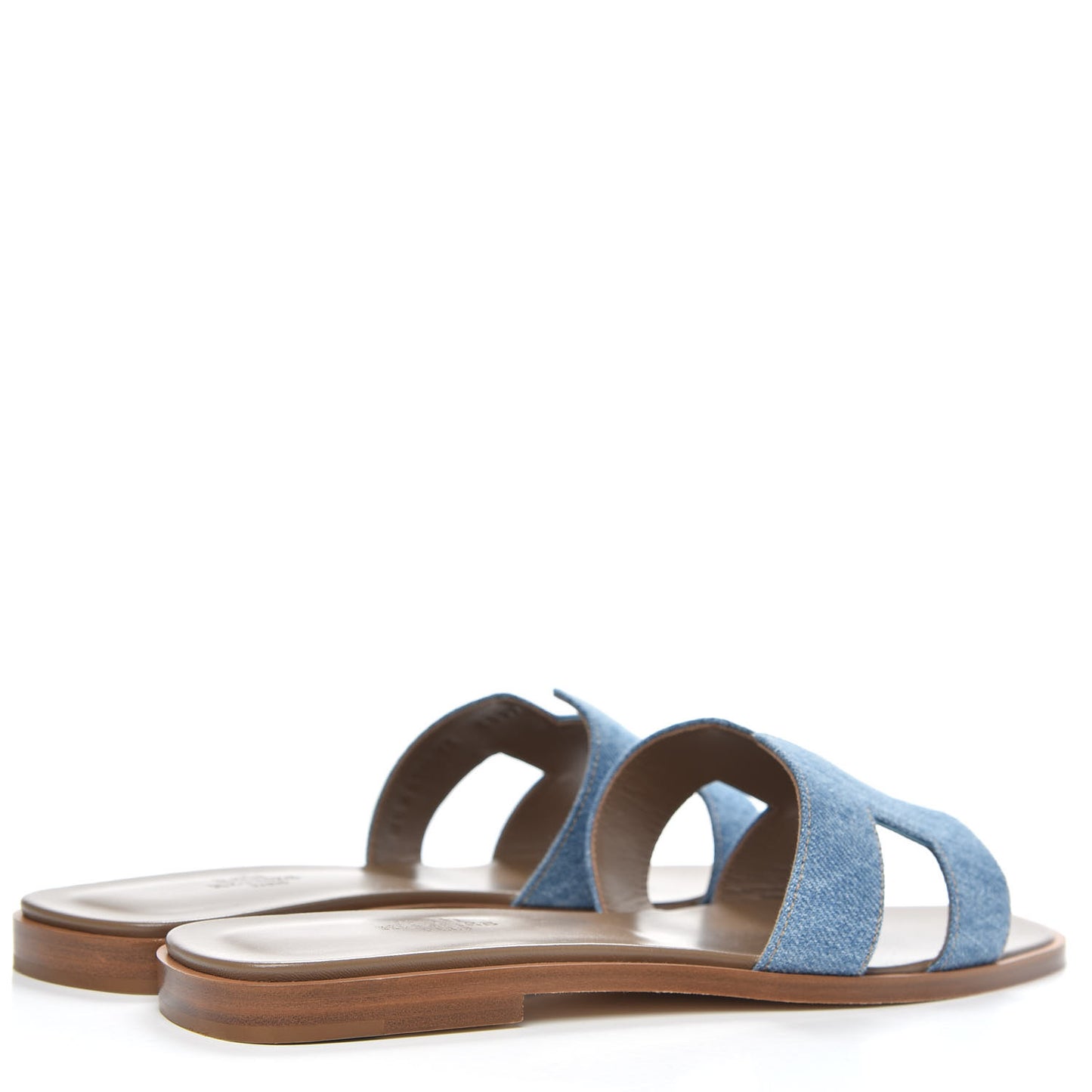 Denim Canvas Oran Sandals 39 Bleu Clair