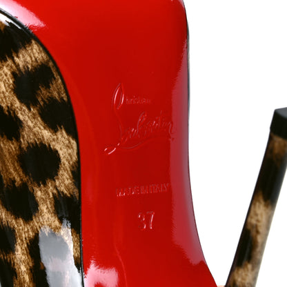 Christian Louboutin Patent Leopardino So Kate 100 Pumps 37 Brown 5 of 5