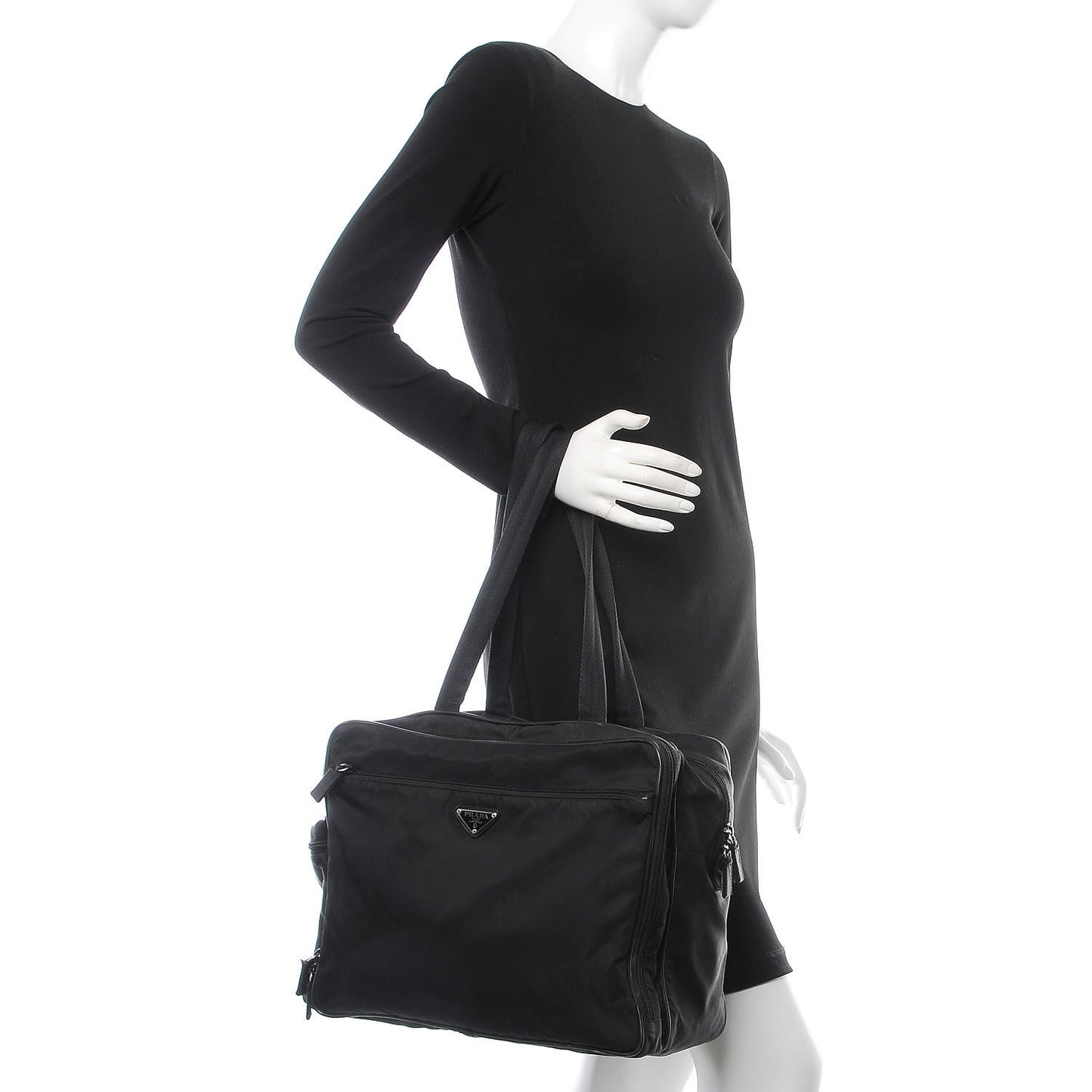 Tessuto Nylon Vela Diaper Bag Black