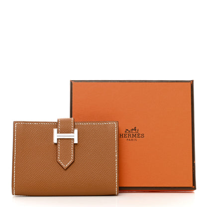 Hermes Epsom Bearn Card Holder Wallet Gold 7 of 7