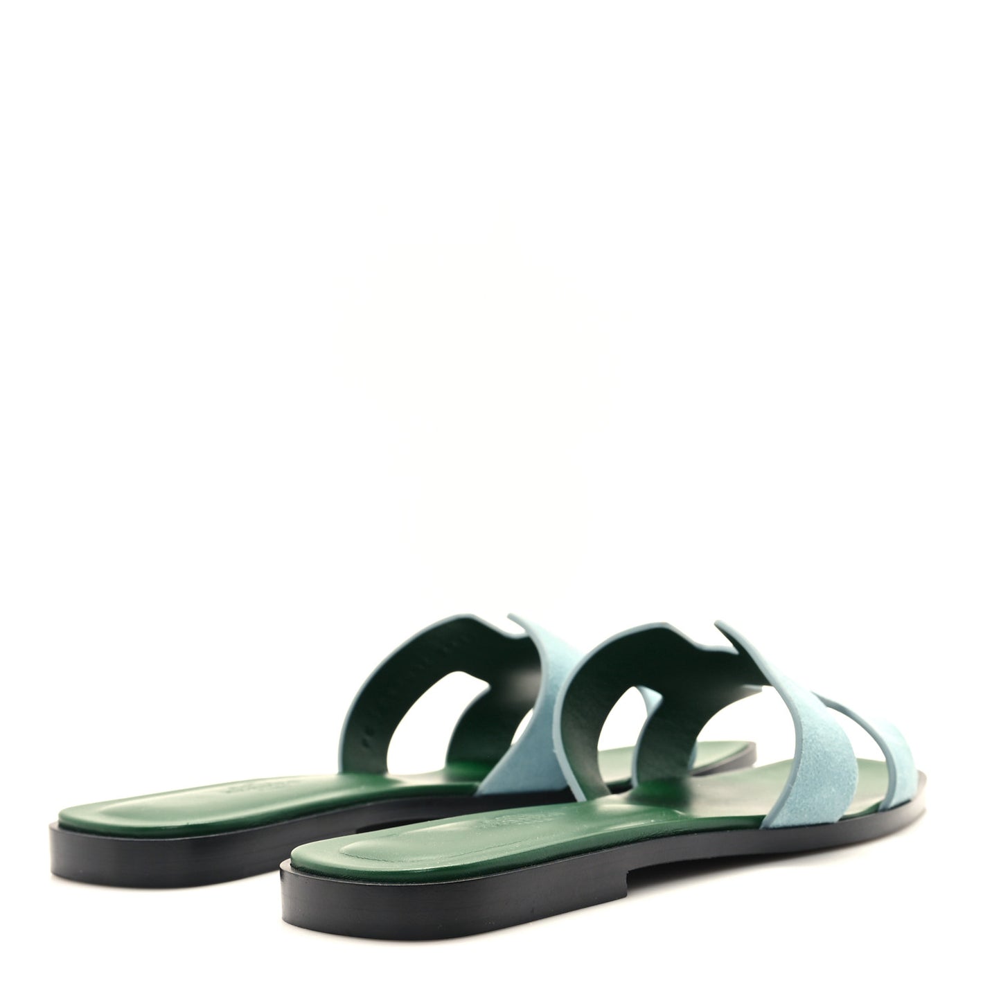 Suede Goatskin Oran Sandals 38.5 Vert D'eau Vert Anglais