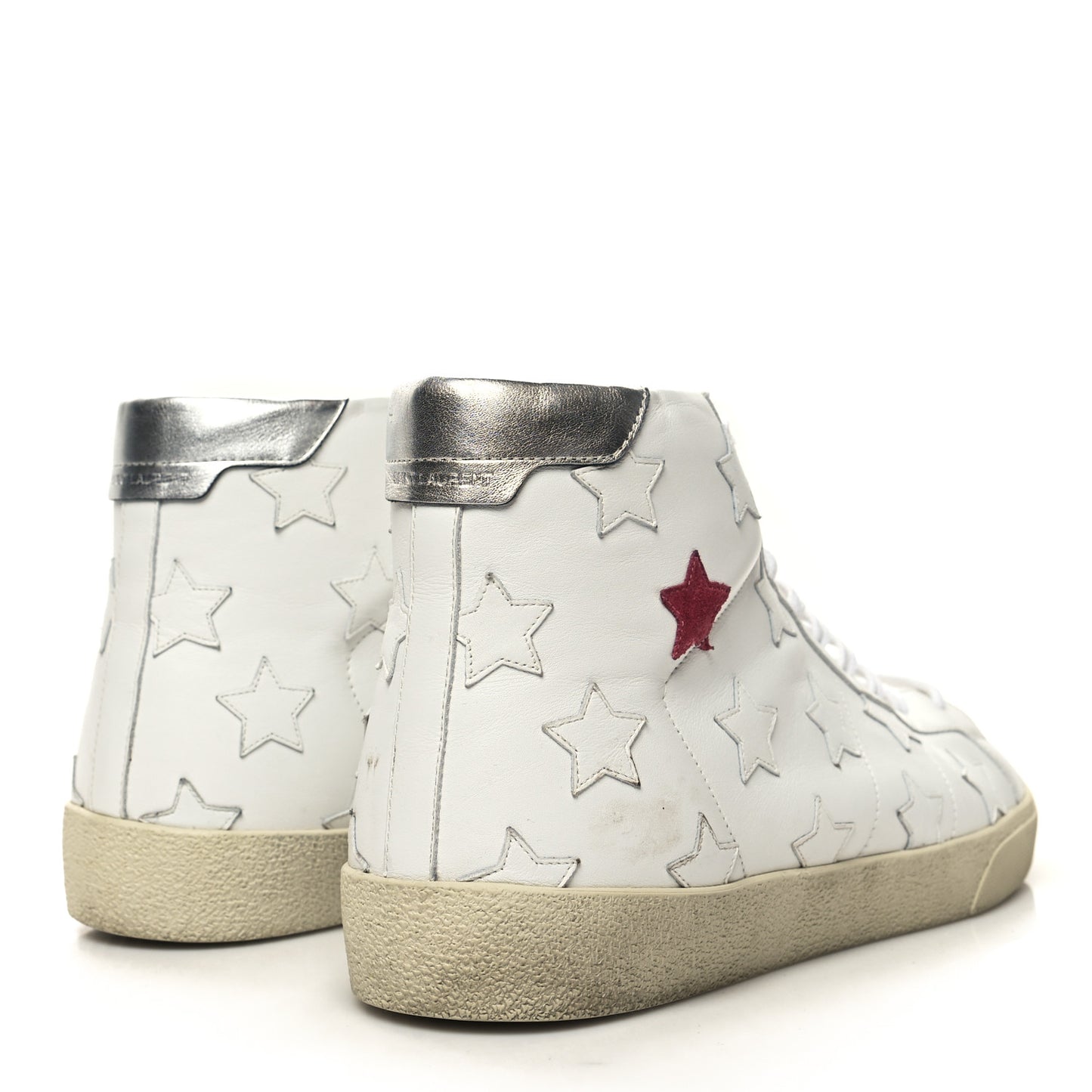 Calfskin High Top Sneakers 44 White