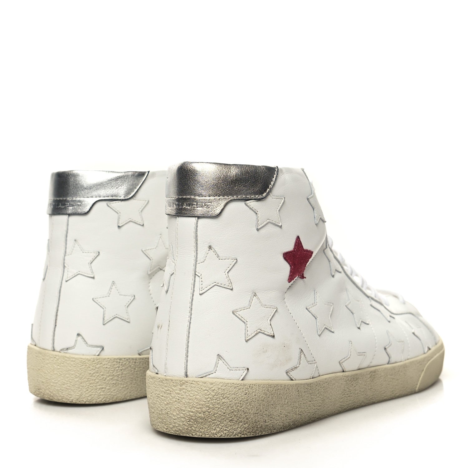 Saint Laurent Calfskin High Top Sneakers 44 White 4 of 10