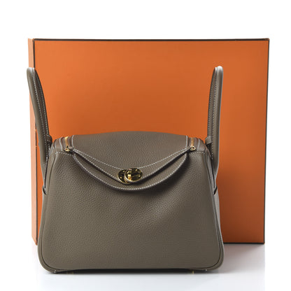 Hermes Taurillon Clemence Lindy 26 Etoupe 10 of 10