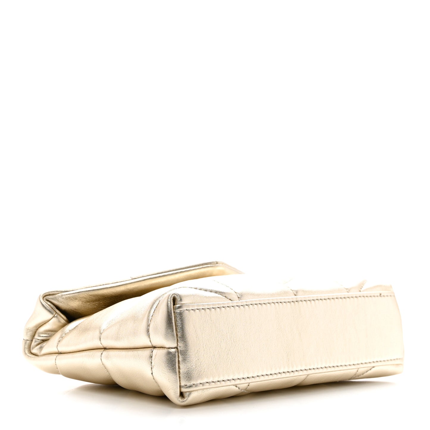 Metallic Lambskin Monogram Loulou Puffer Pouch Clutch Gold