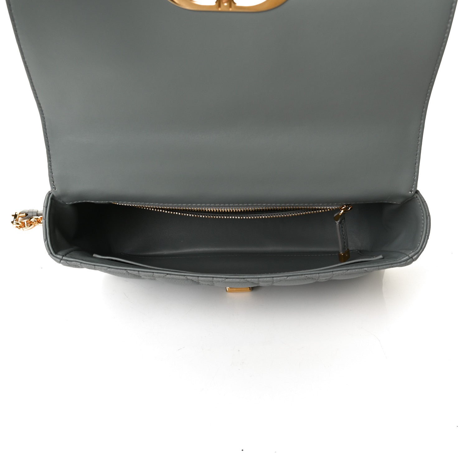 Christian Dior Lambskin Cannage Medium Caro Bag Grey 5 of 16