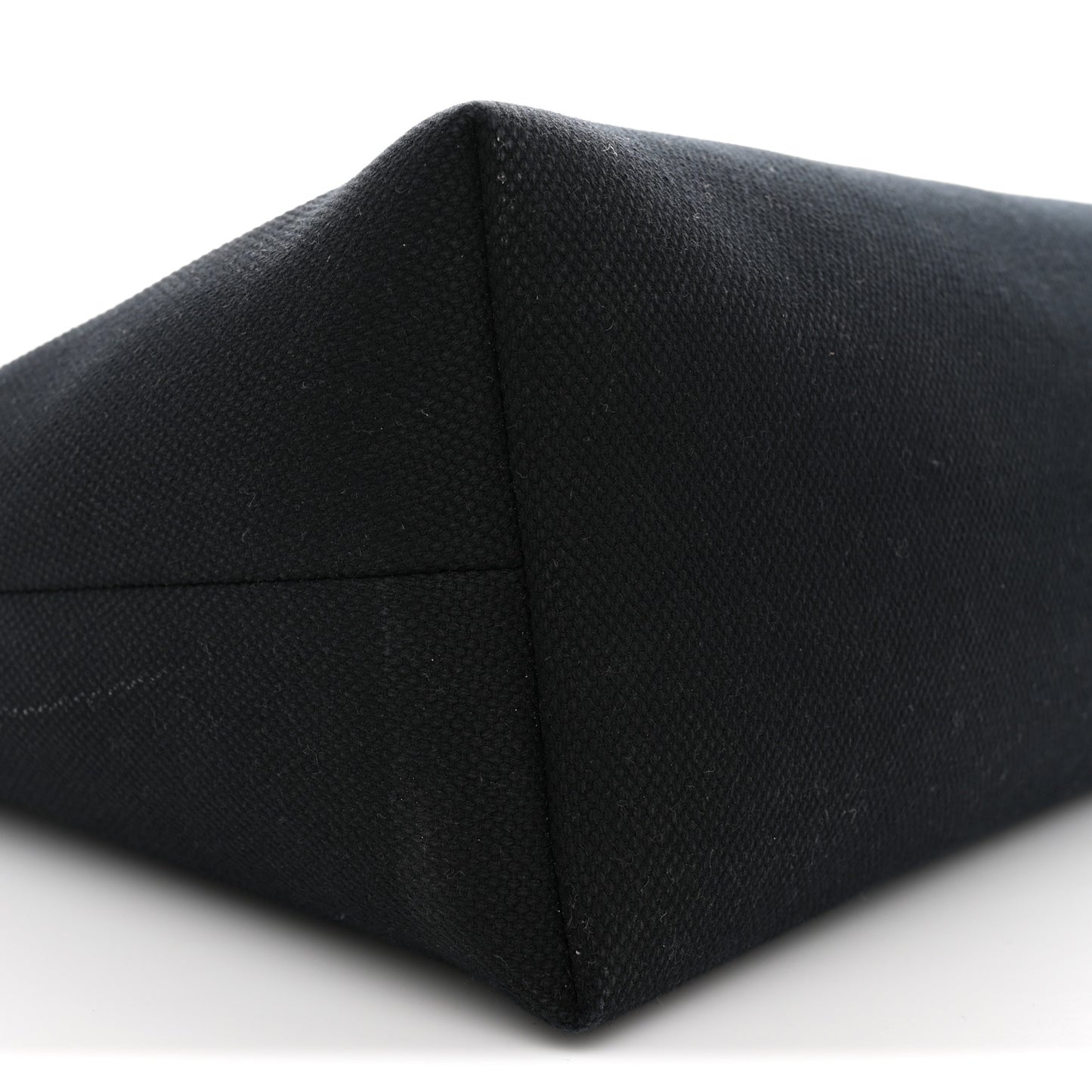 Canvas Calfskin Horizontal Cabas Black