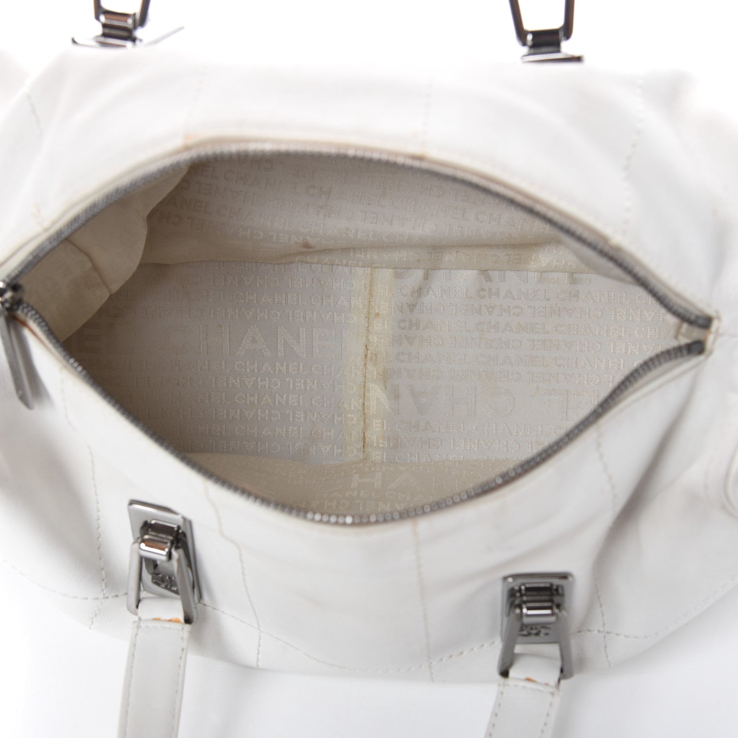 Chanel Calfskin Square Stitched Large Tote White 5 of 9