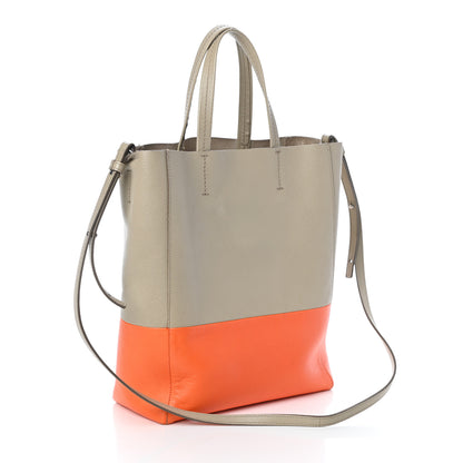 Celine Grained Calfskin Small Vertical Bi-Cabas Fluo Orange Taupe 3 of 9
