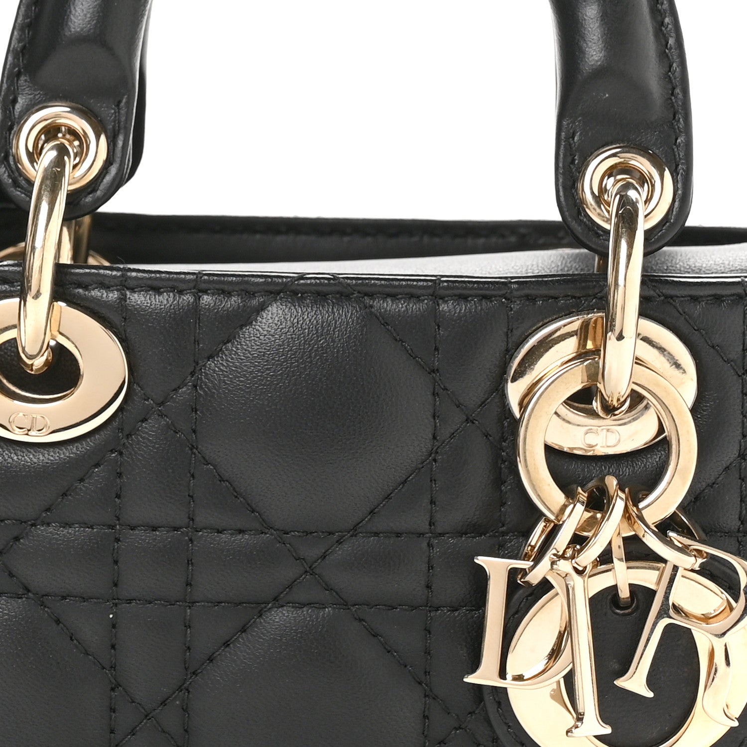 Christian Dior ブラックパーティーバッグ Christian Dior Lambskin Cannage Micro Lady D-Joy Black 1770939