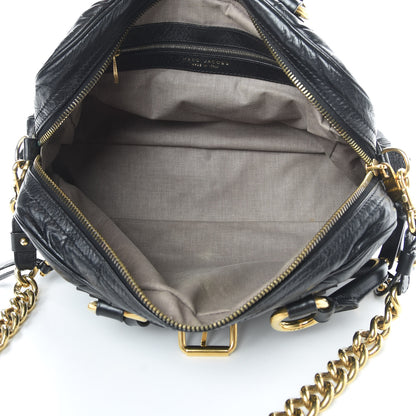 Marc Jacobs Lambskin Patchwork Quilted Venetia Satchel Black 5 of 15