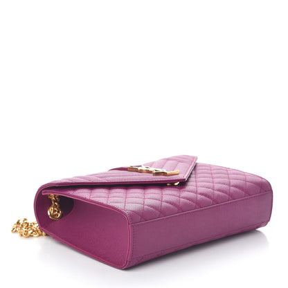 Saint Laurent Grain De Poudre Medium Tri-Quilt Monogram Satchel Purple 4 of 10