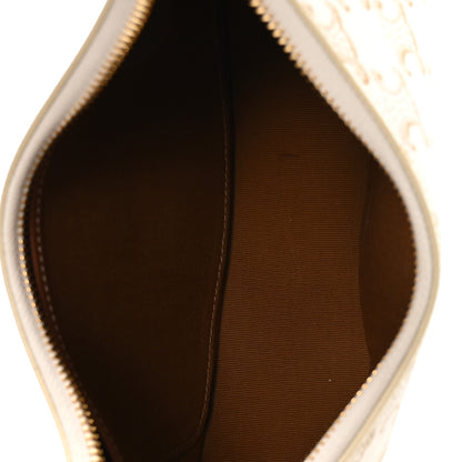 Celine Canvas Calfskin Ava Triomphe Shoulder Bag White 4 of 11