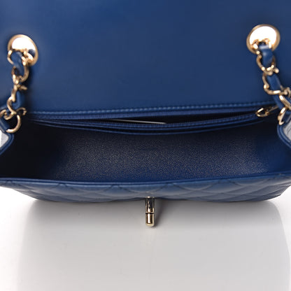 Chanel Lambskin Quilted Mini Rectangular Flap Blue 8 of 12