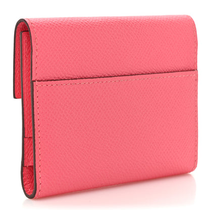 Hermes Epsom Mini Clic Card Holder Rose Azalee 3 of 11