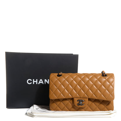 Chanel Lambskin Medium Double Flap Dark Beige 9 of 10