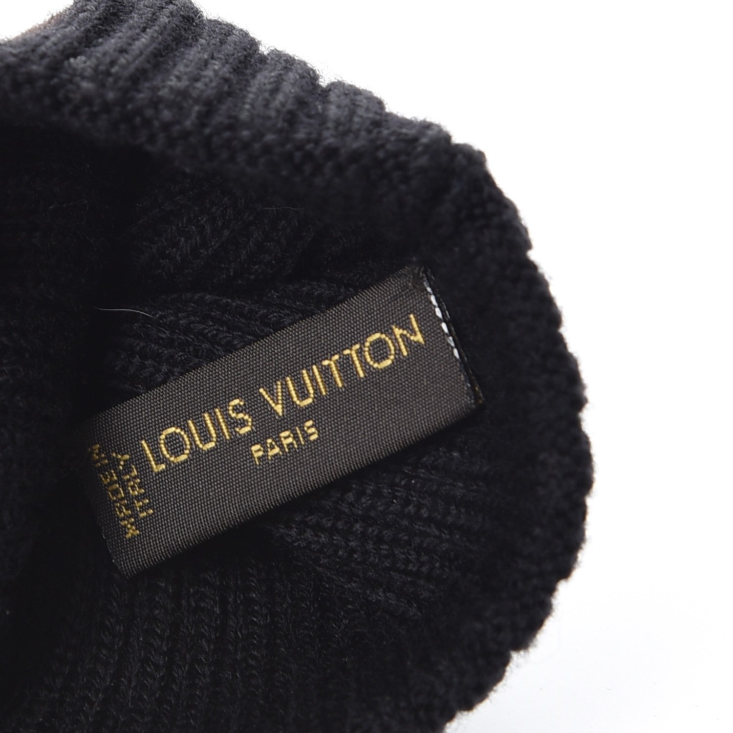 Louis Vuitton Wool Petit Damier Gloves Black 5 of 6