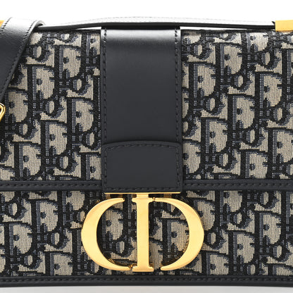Christian Dior Oblique 30 Montaigne Chain Flap Bag Blue 6 of 9
