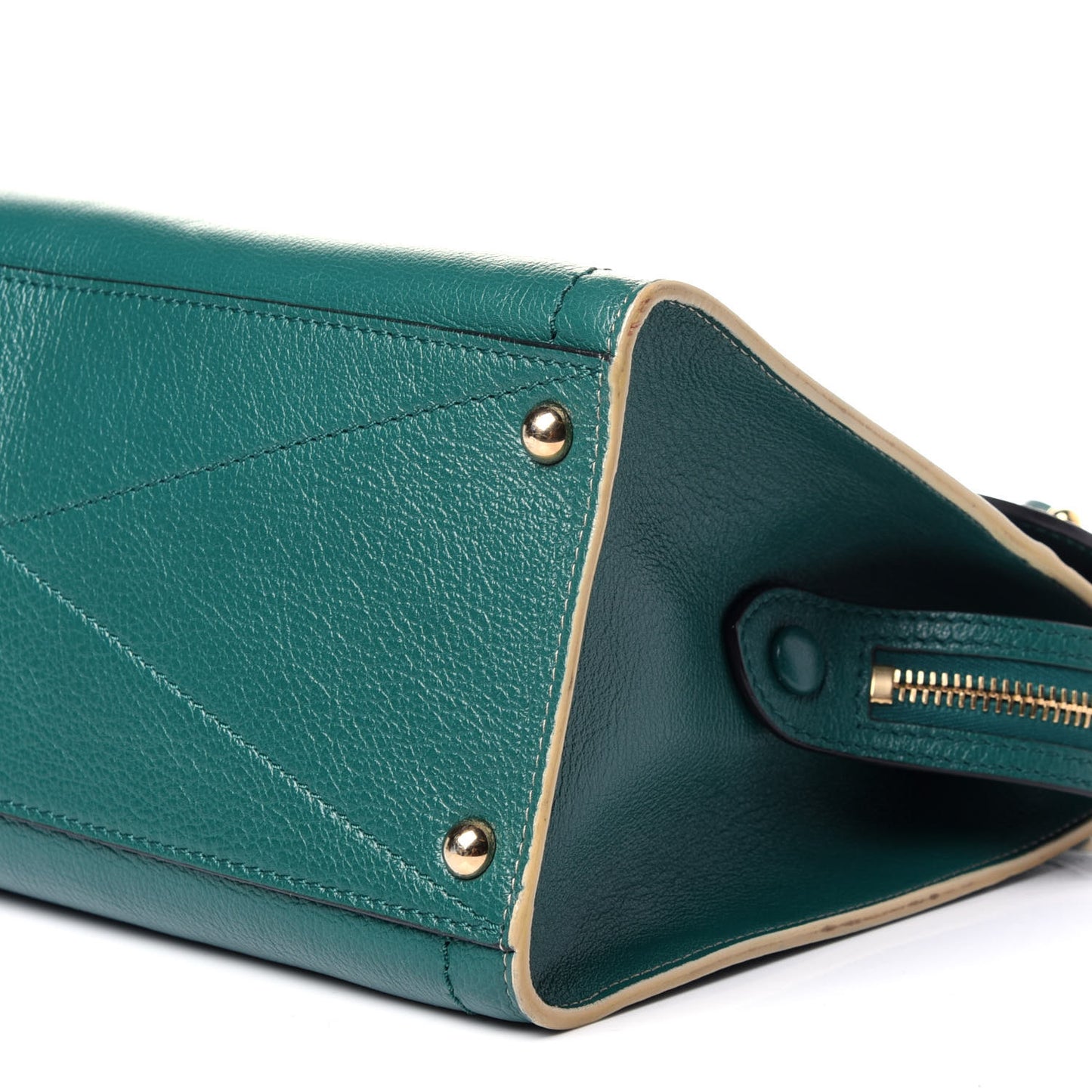 Calfskin The Mini 54 Flap Bag Emerald Pale Gold