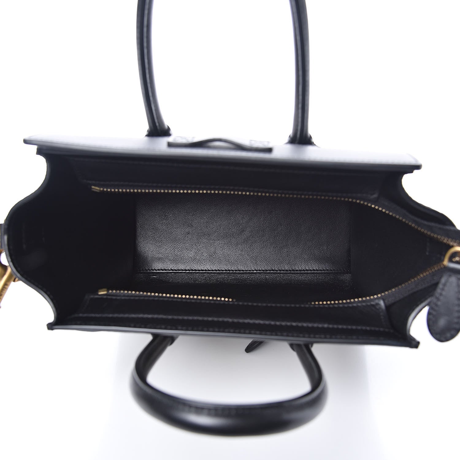 Celine Bullhide Calfskin Nubuck Bi-Color Nano Luggage Black White 5 of 10