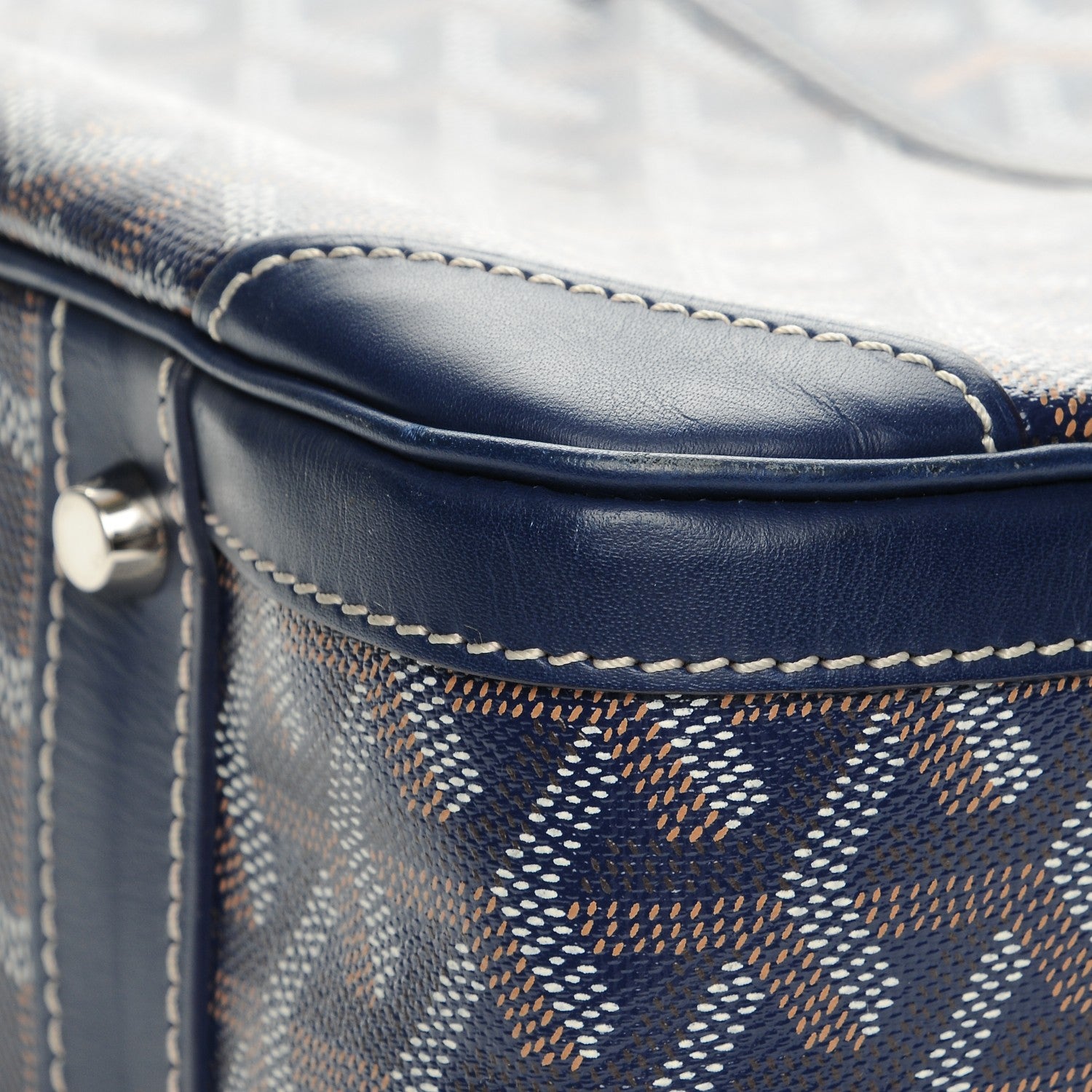 Goyard Goyardine Saint Jeanne MM Bowler Navy Blue 7 of 11