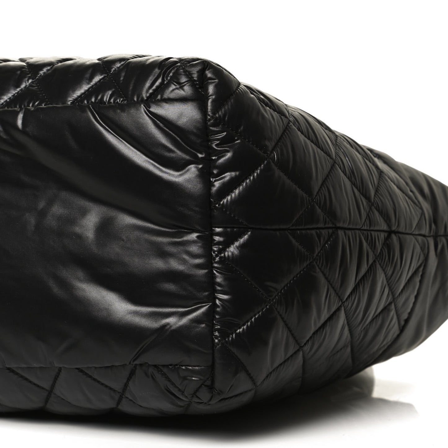Nylon Quilted Small Coco Cocoon Tote Black