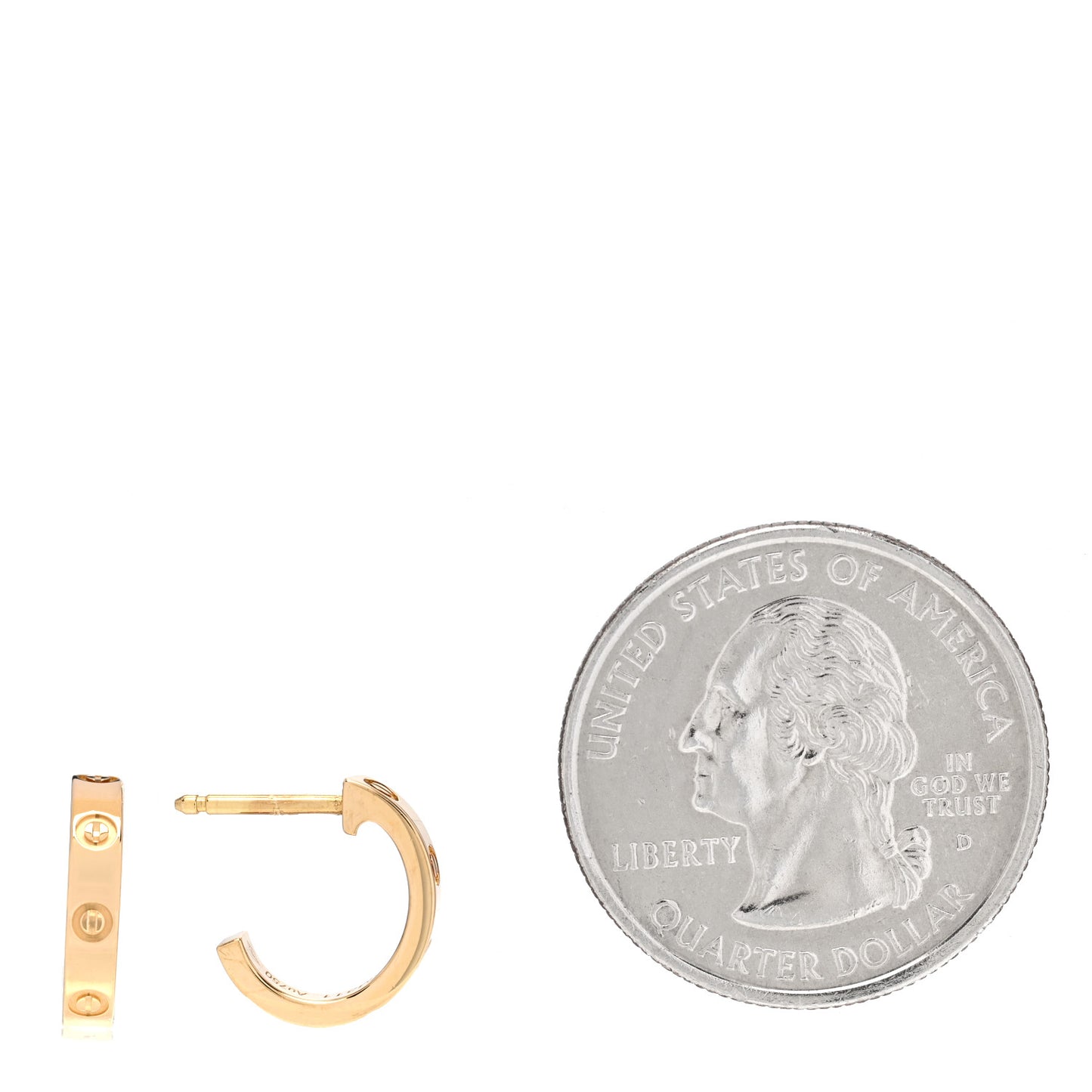 18K Yellow Gold Small LOVE Hoop Earrings