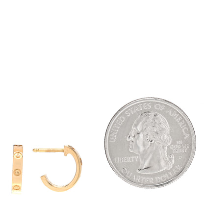 Cartier 18K Yellow Gold Small LOVE Hoop Earrings 2 of 6