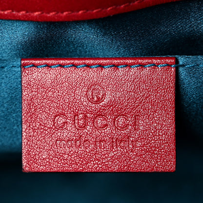 Gucci Velvet Matelasse Mini GG Marmont Shoulder Bag Hibiscus Red 8 of 11