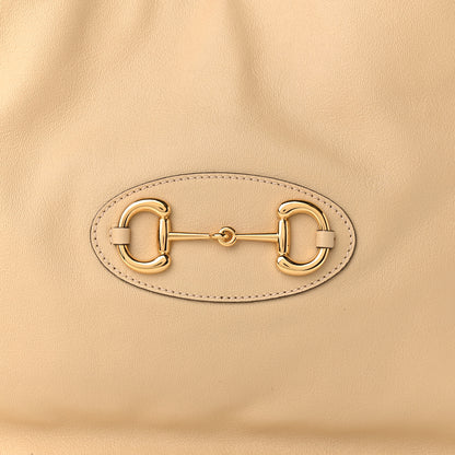 Gucci New Sakai Calfskin Lux Horsebit 1955 Tote Bag Bubble Tea 8 of 10