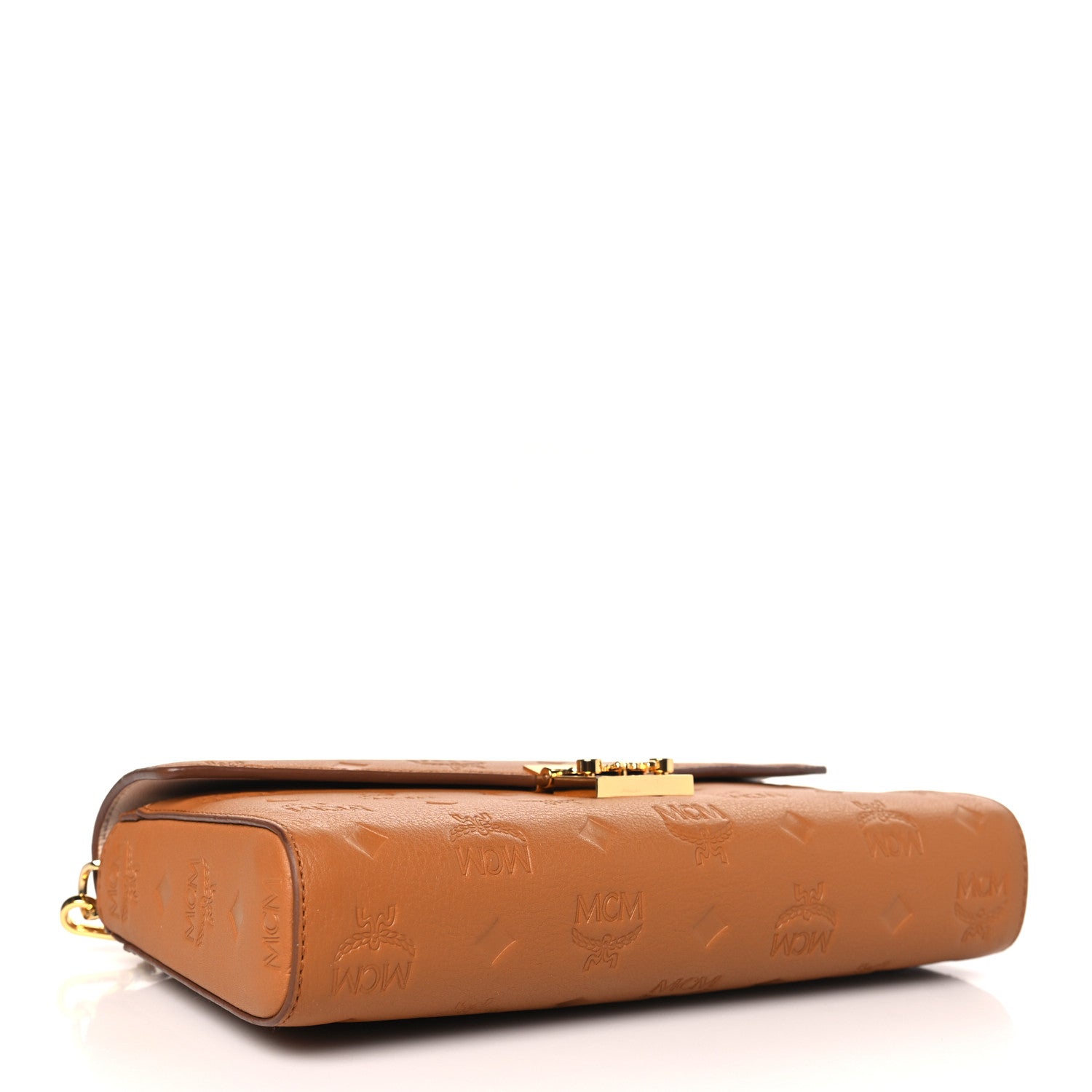MCM Calfskin Ottomar Monogram Medium Millie Crossbody Bag Cognac 4 of 11