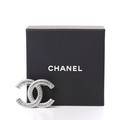 Chanel Baguette Crystal CC Brooch Silver 4 of 4