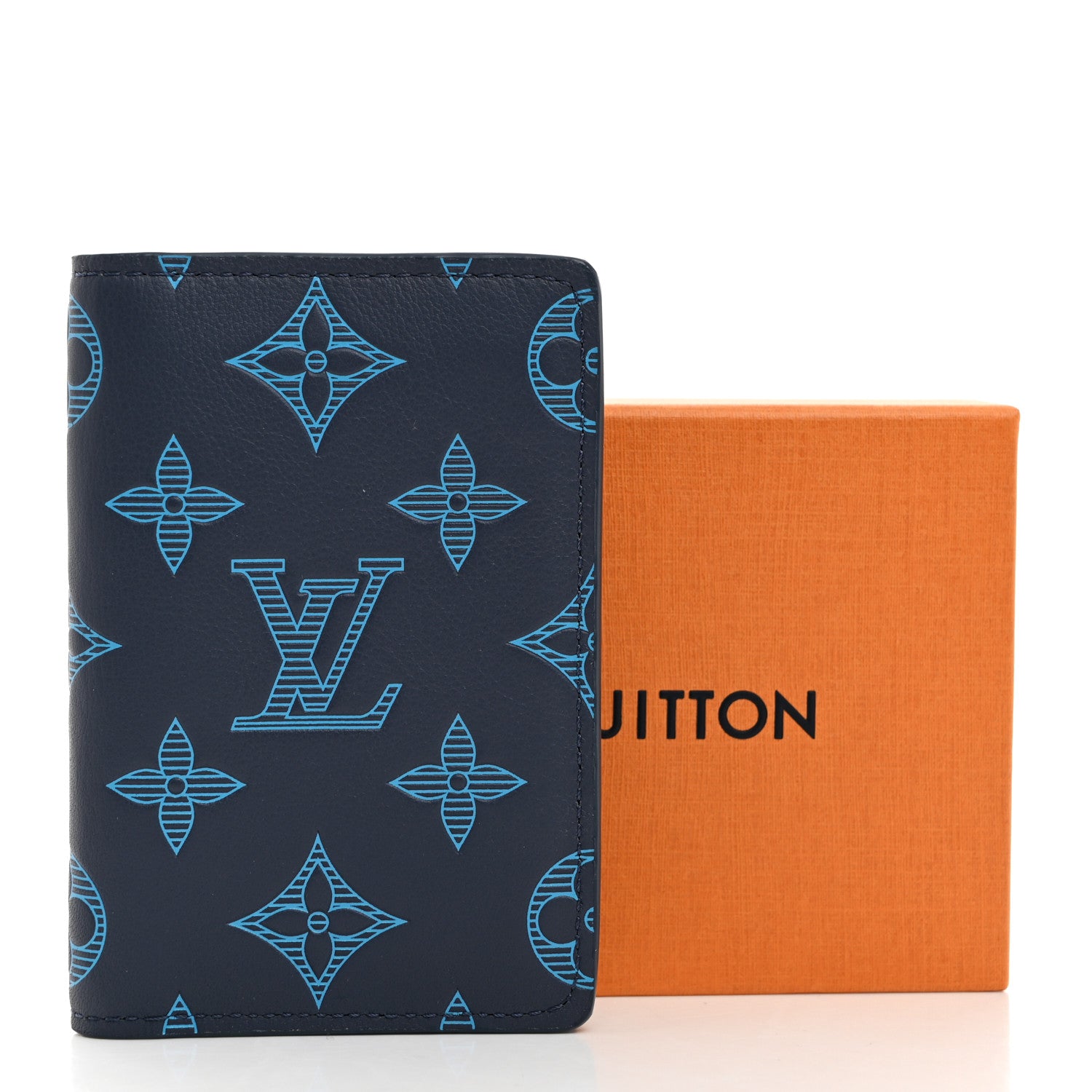 Louis Vuitton Calfskin Monogram Shadow Pocket Organizer Blue 7 of 7