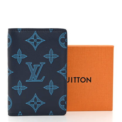 Louis Vuitton Calfskin Monogram Shadow Pocket Organizer Blue 7 of 7