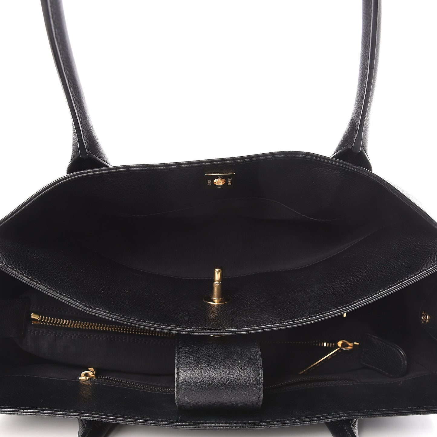 Calfskin Small Cerf Shopper Tote Black