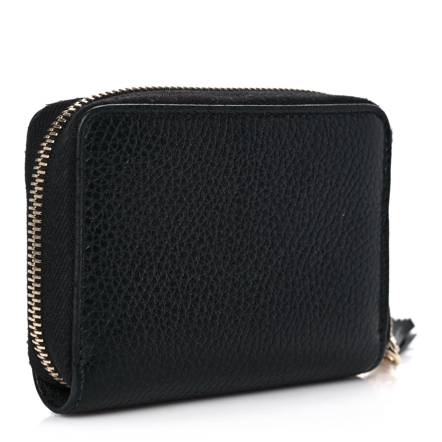 Pebbled Calfskin Small Soho Zip Around Wallet Black