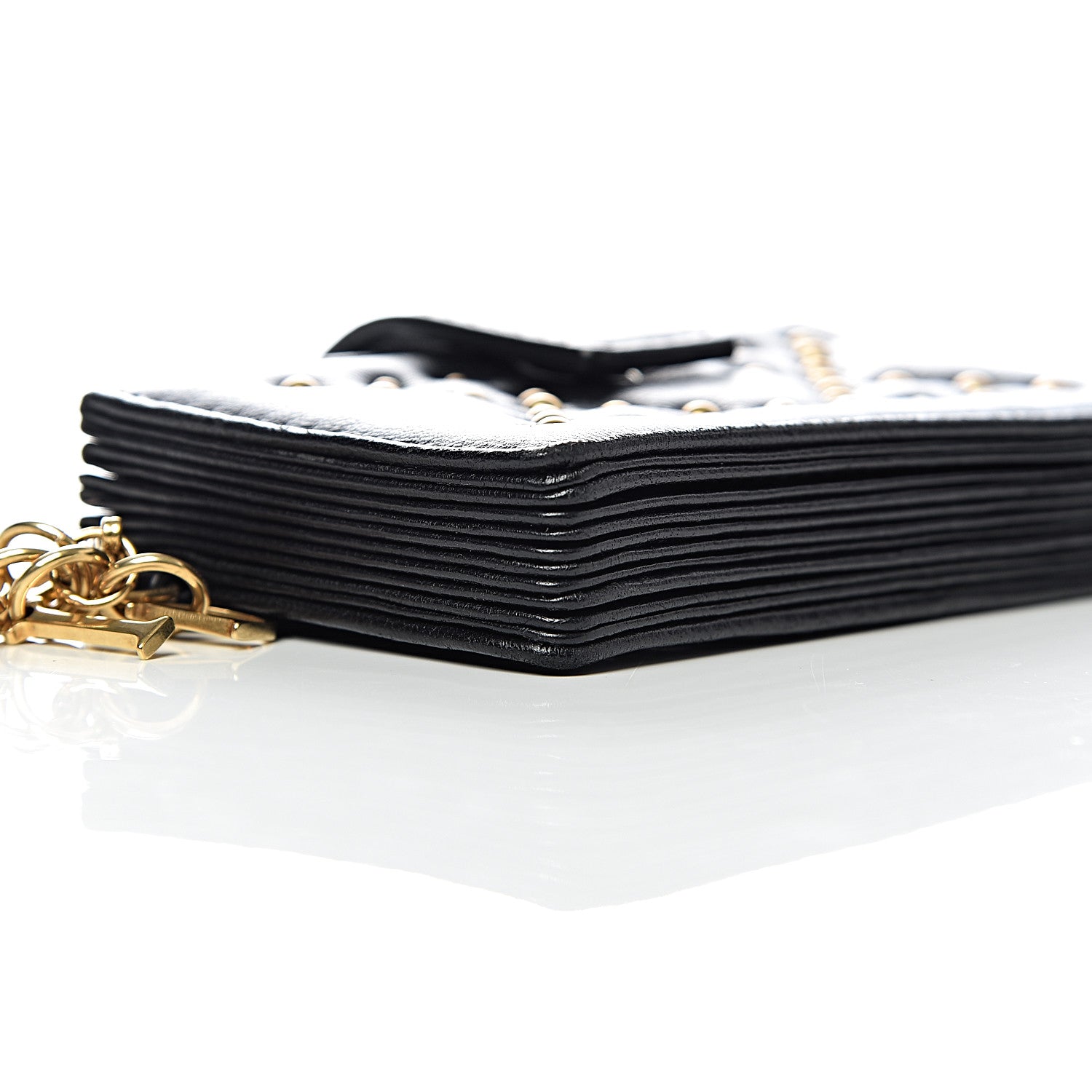Christian Dior Lambskin Studded Cannage Lady Dior 5-Gusset Card Holder Black 9 of 9