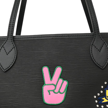 Louis Vuitton Epi Stickers Neverfull MM Black 8 of 10