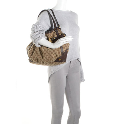 Gucci Monogram Medium Jockey Tote Brown 2 of 8