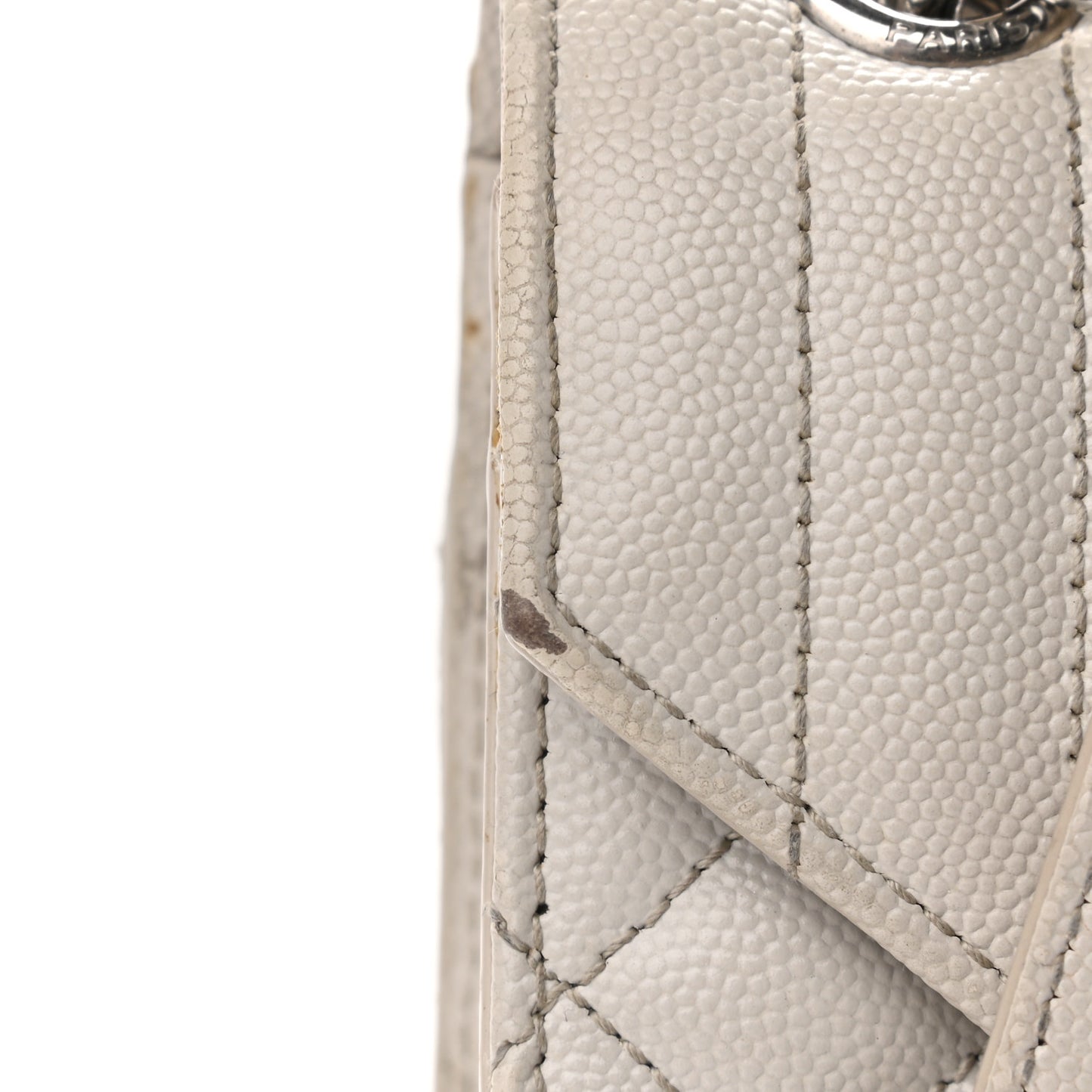 Grain De Poudre Textured Mixed Matelasse Medium Triquilt Monogram Satchel Granite