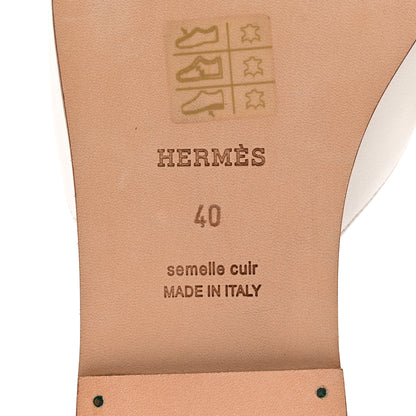 Hermes Calfskin Auteuil Sandals 40 White 8 of 12