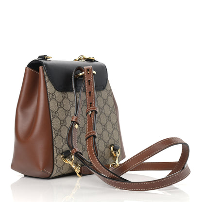 Gucci GG Supreme Monogram Calfskin Padlock Backpack Beige Cuir Black 3 of 12