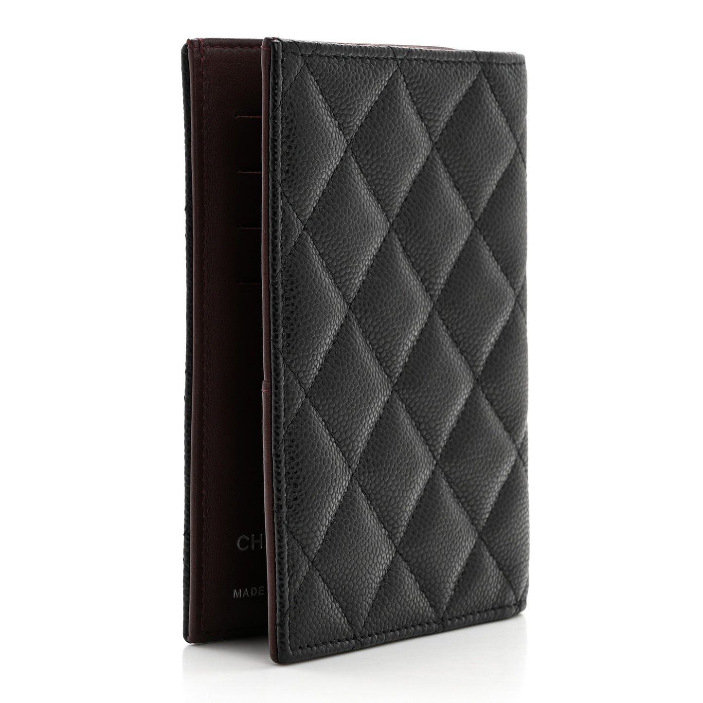Caviar Quilted Passport Holder Black