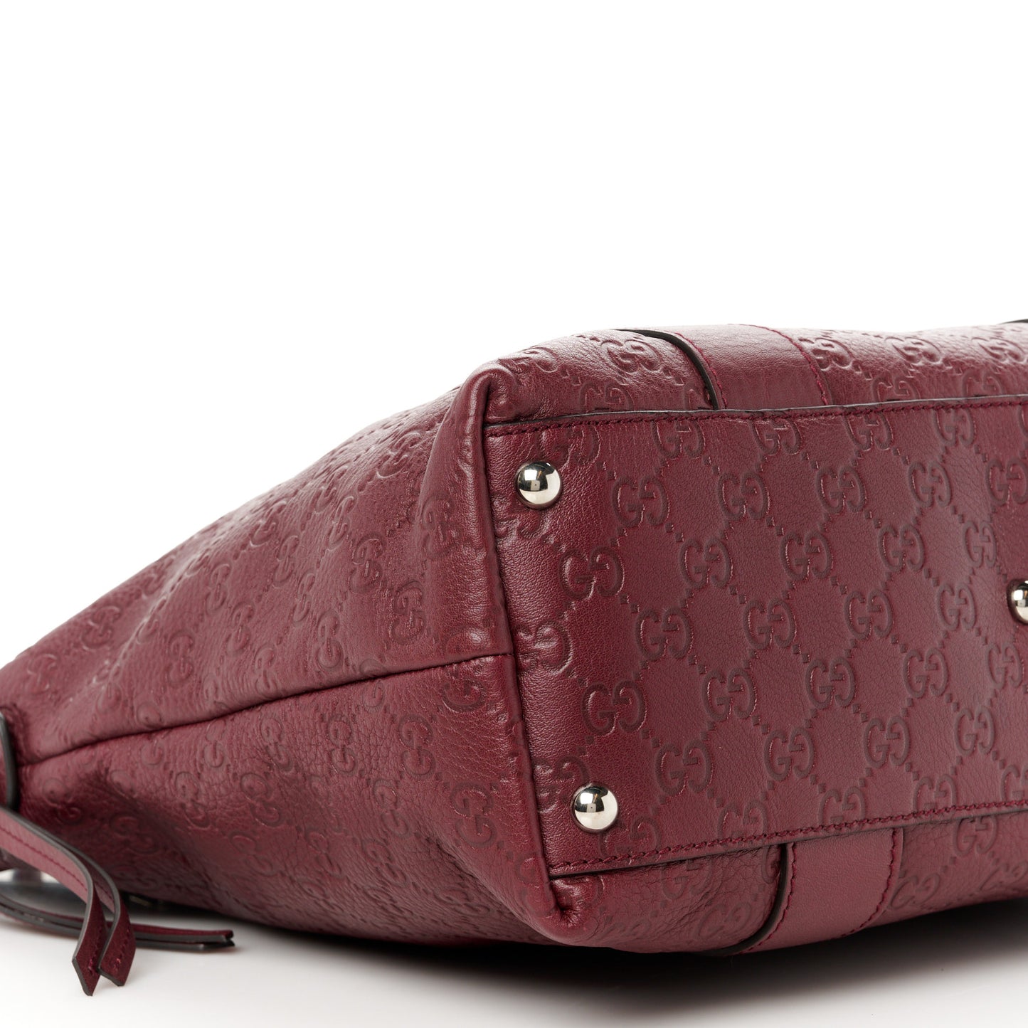 Guccissima Tender Bamboo Bar Tote Burgundy
